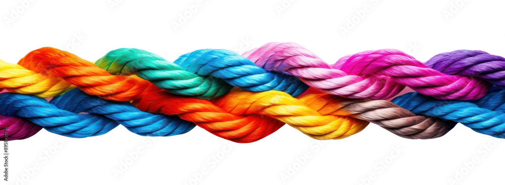 PNG Colorful intertwined braided rope PNG Colorful intertwined braided rope