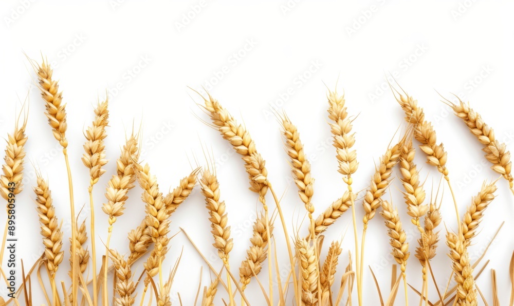 Horizontal wheat ears isolated on a white background with clipping path. Full Depth of field Horizontal wheat ears isolated on a white background with clipping path. Full Depth of field