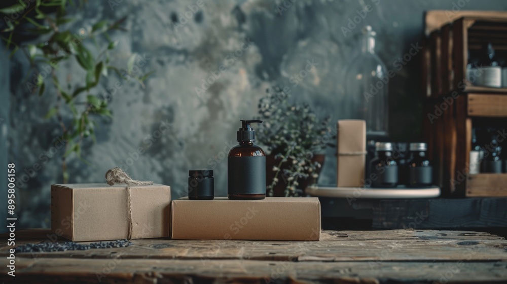 Rustic packaging and skincare products Rustic packaging and skincare products
