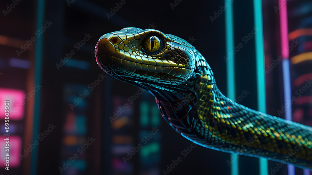 Obraz premium Green snake