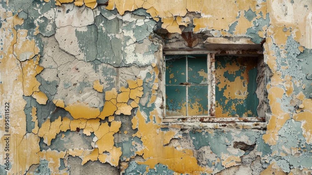 Naklejka premium Urban Deterioration Fragmented Wall Surface