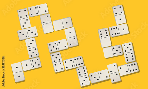 Vector image of chips from the board game dominoes. Concept of spending time together. Gambling. Element for your design