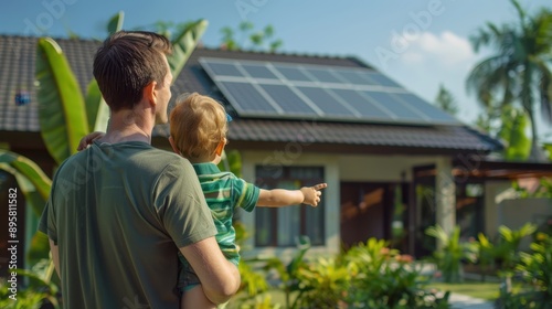 A father and child at home