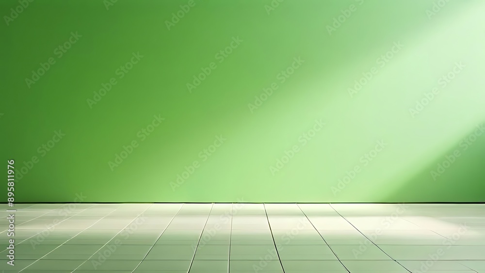empty room with green wall and floor, and a spot light empty room with green wall and floor, and a spot light