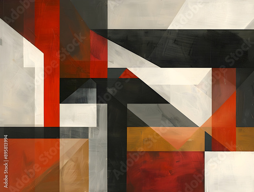 Geometric abstraction with background illustration