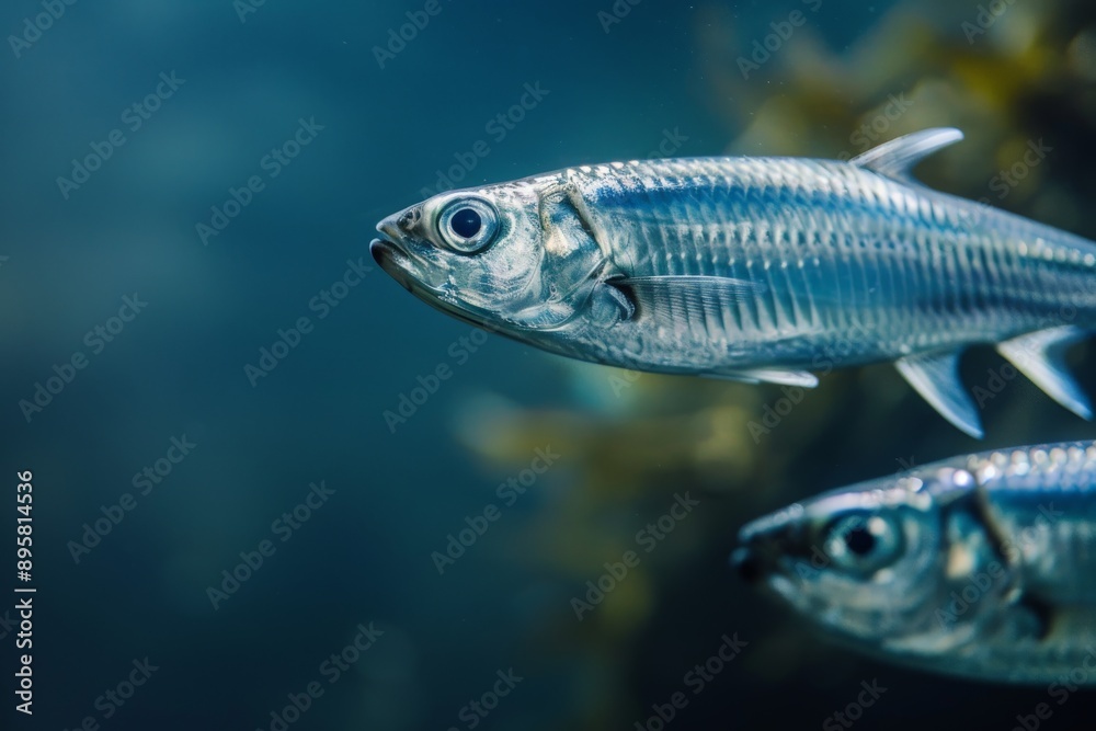 Fototapeta premium herring gliding together