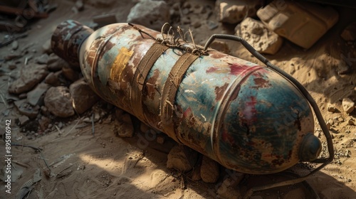 Close up of Improvised Explosive Device IED Bomb