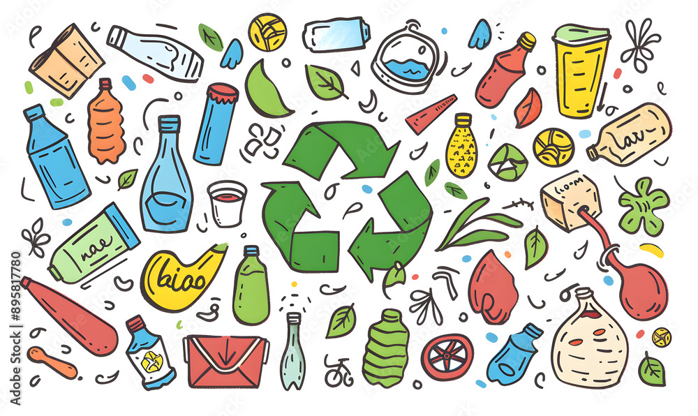 recycle and reuse products concept to keep the world green. recycle and reuse products concept to keep the world green.
