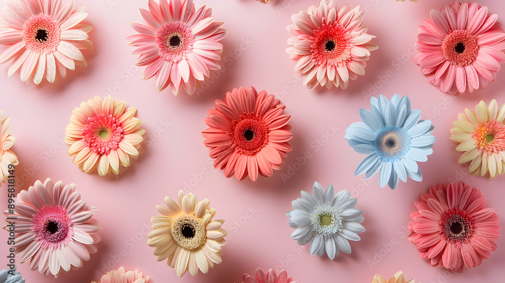 Gerbera flower pattern background illustration Gerbera flower pattern background illustration