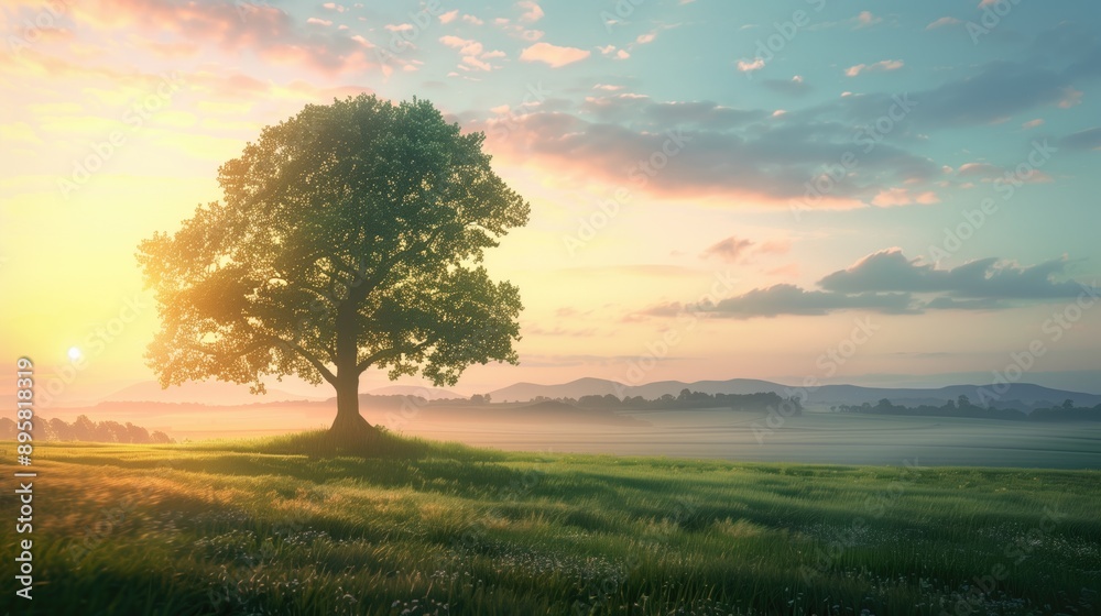 Fototapeta premium Free good morning scene wallpaper background photo