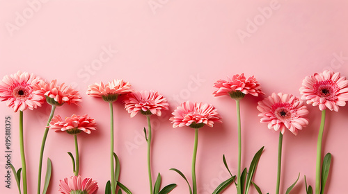 Gerbera pattern border background illustration