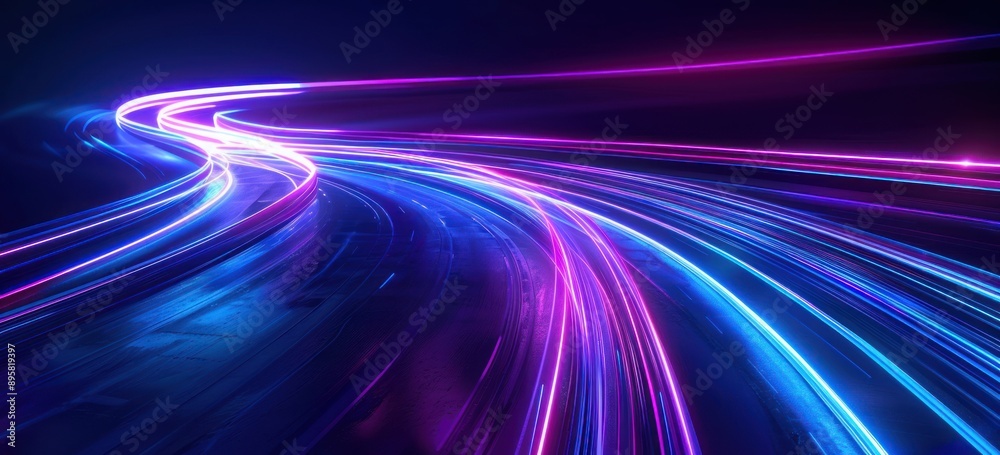 Abstract Light Trails on a Winding Road Abstract Light Trails on a Winding Road