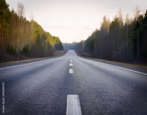 Blurred Abstract Background View Looking Out Toward Empty Road in the Middle of Day