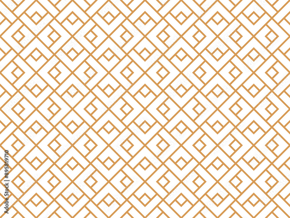 Abstract geometric pattern. A seamless vector background. White and golden ornament. Graphic modern pattern. Simple lattice graphic design