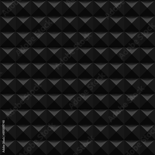 Acoustical noise reduction pyramid shapes. Sound absorbing material. Vector seamless pattern.