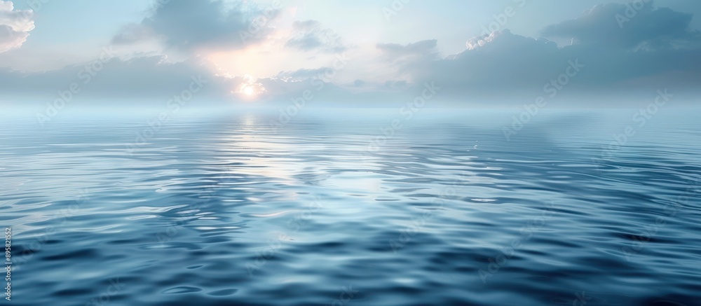 custom made wallpaper toronto digitalCalm Ocean Surface with a Misty Sky