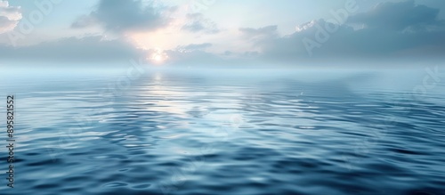 Wallpaper Mural Calm Ocean Surface with a Misty Sky Torontodigital.ca