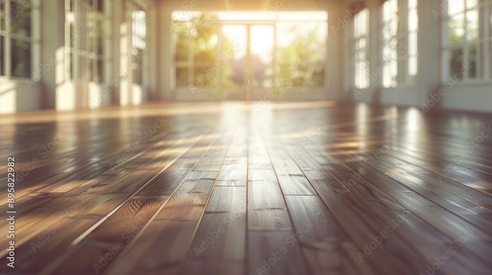 Interior of a blurred empty dance yoga and fitness studio hall Interior of a blurred empty dance yoga and fitness studio hall