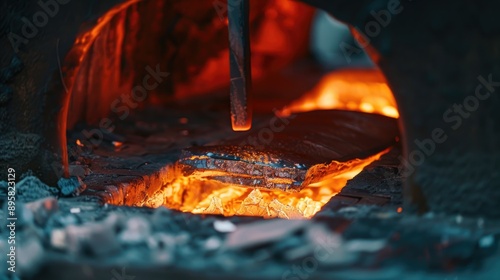 Refining Copper Melting Process in a Reverberatory Furnace photo