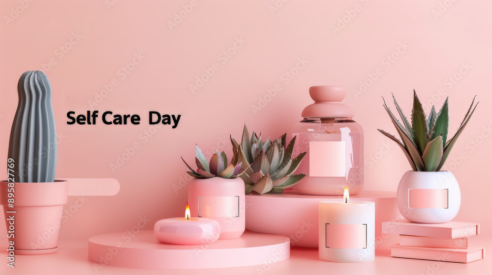 Self Care Day with Candles and Succulents Self Care Day with Candles and Succulents