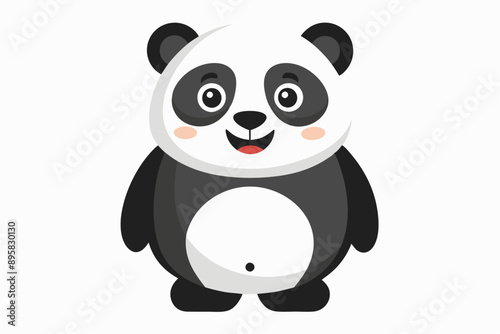 Funny Panda Vector Illustration on White Background Cartoon, Clipart, Line Art Design, Funny panda vector illustration on white background, perfect for cartoons, clipart, and line art designs