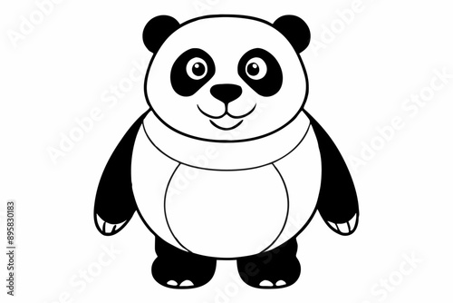 Funny Panda Vector Illustration on White Background Cartoon, Clipart, Line Art Design, Funny panda vector illustration on white background, perfect for cartoons, clipart, and line art designs