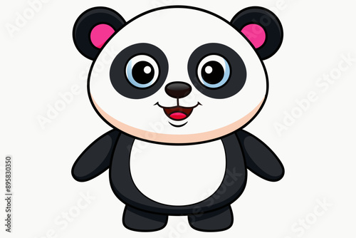 Funny Panda Vector Illustration on White Background Cartoon, Clipart, Line Art Design, Funny panda vector illustration on white background, perfect for cartoons, clipart, and line art designs