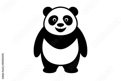 Funny Panda Vector Illustration on White Background Cartoon, Clipart, Line Art Design, Funny panda vector illustration on white background, perfect for cartoons, clipart, and line art designs photo