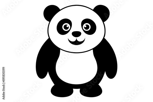 Funny Panda Vector Illustration on White Background Cartoon, Clipart, Line Art Design, Funny panda vector illustration on white background, perfect for cartoons, clipart, and line art designs