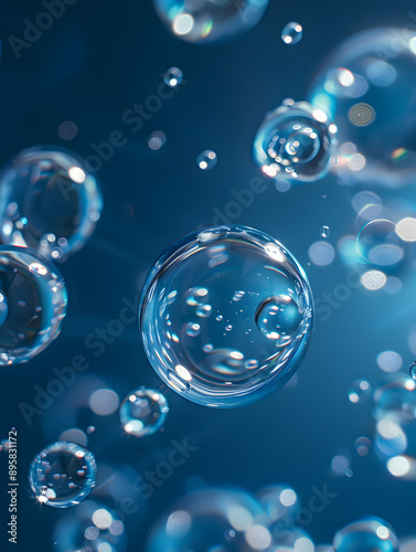 Wallpaper Mural oil bubbles floating against a light background. The bubbles are semi-transparent with a reflective quality Torontodigital.ca