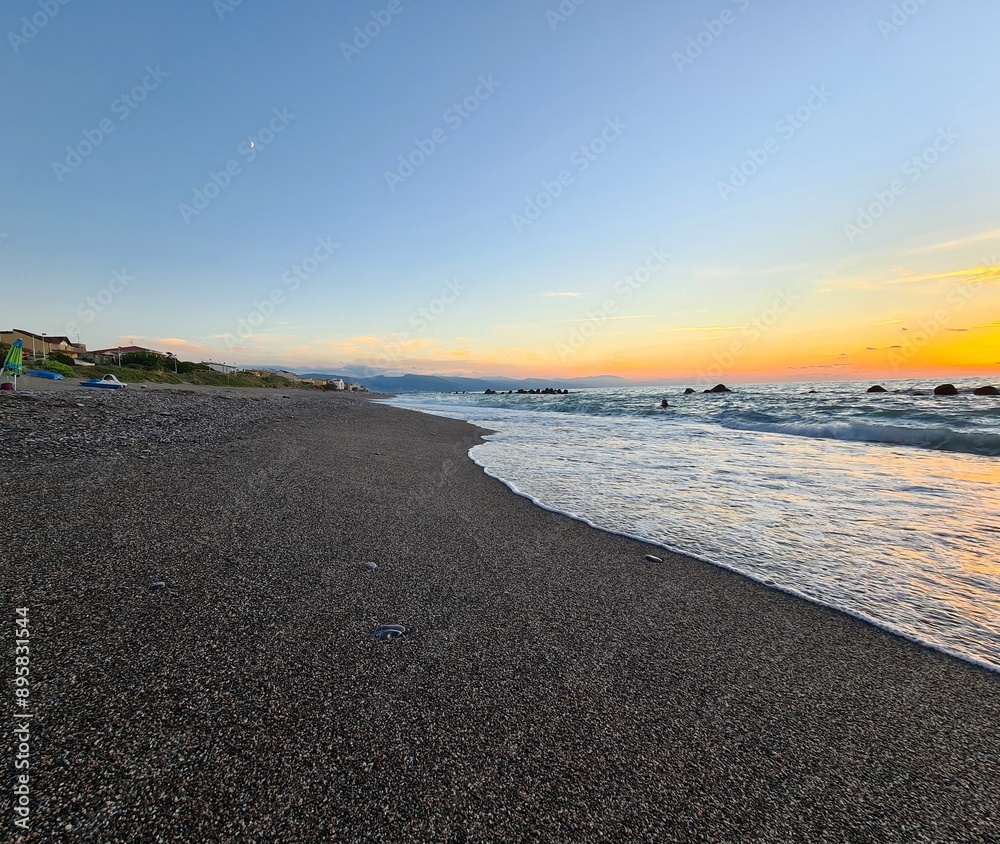 Obraz premium evocative image of a sandy beach in Sicily in summer
