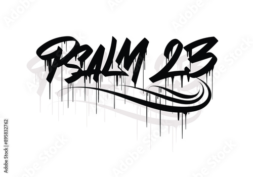 PSALM 23 hand writing style design