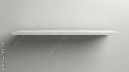 Wallpaper Mural Minimalist White Floating Shelf on Gray Wall Torontodigital.ca