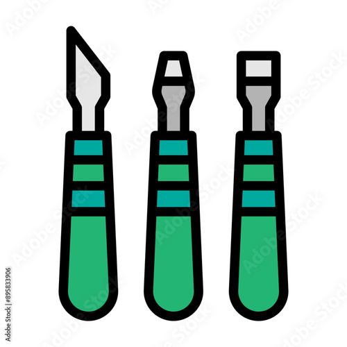 Sculpting Tools Vector Filled Icon Design