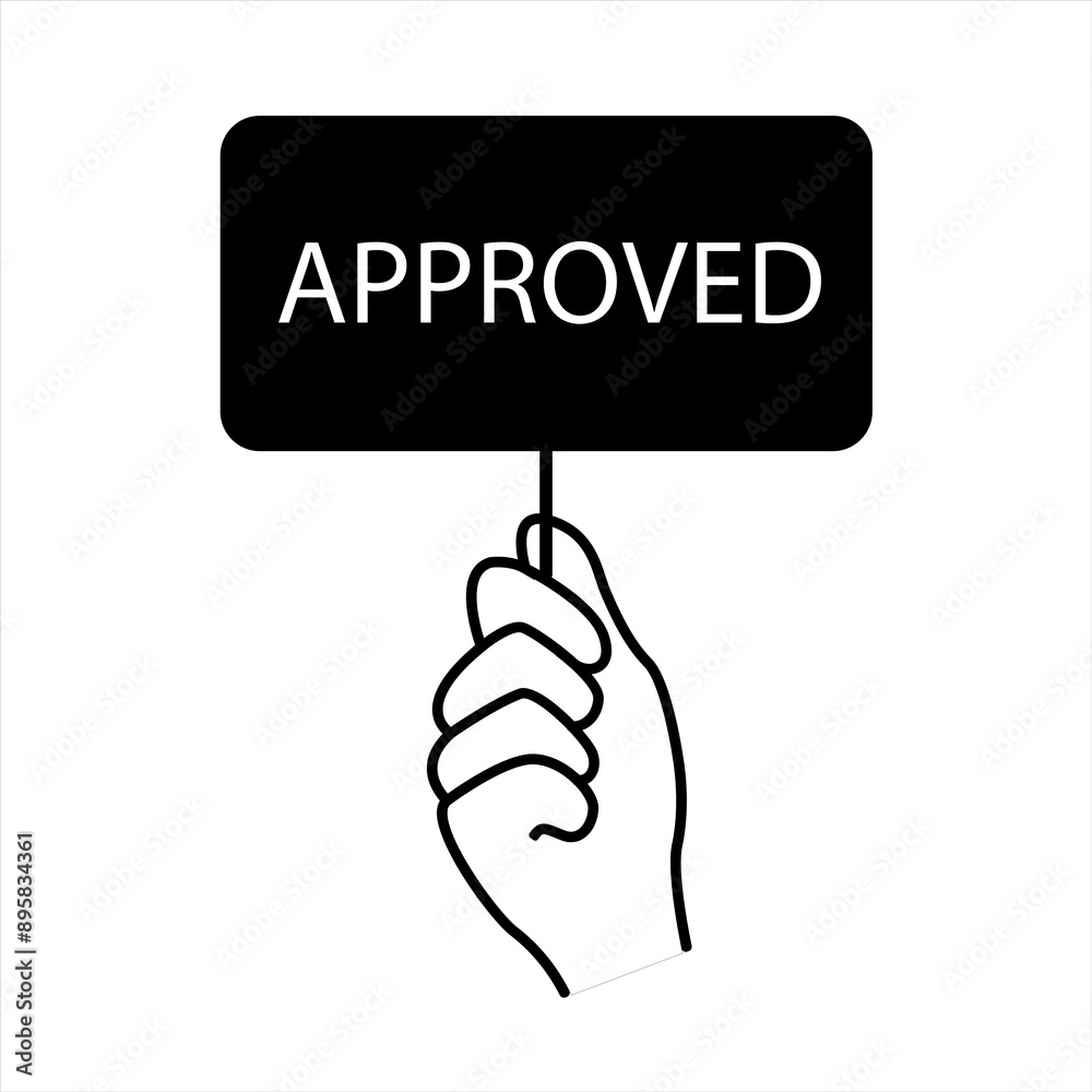 Two hands hold two Yes or No tables. Make a choice yes or no. Line vector illustration