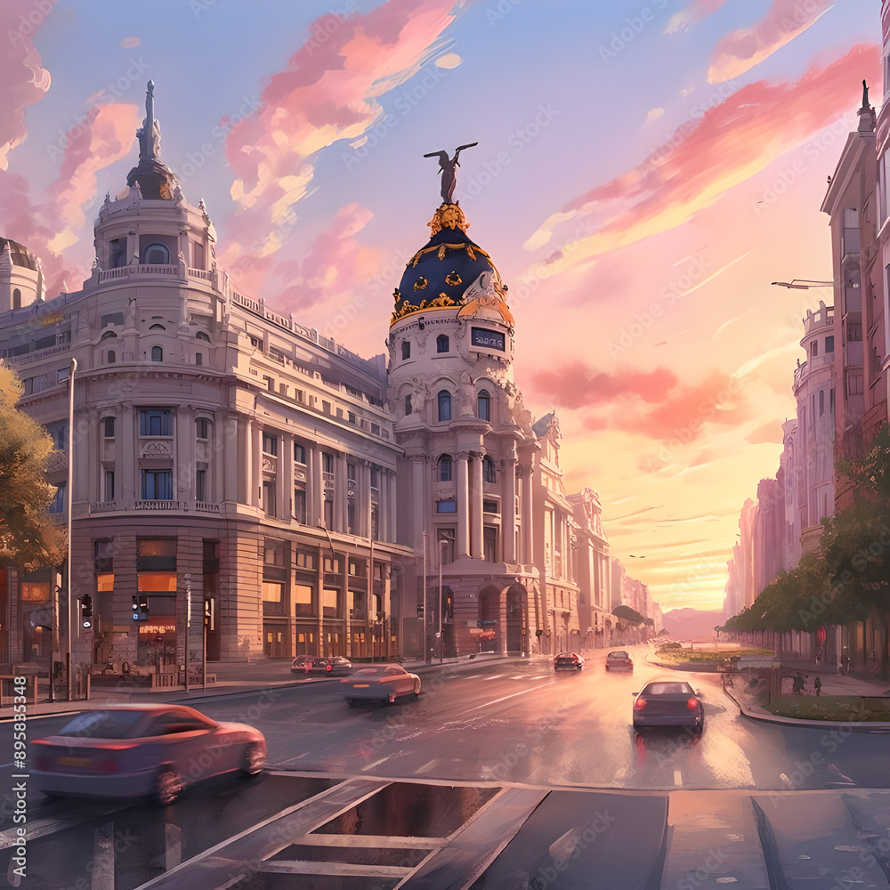 Naklejka premium Madrid low angle view