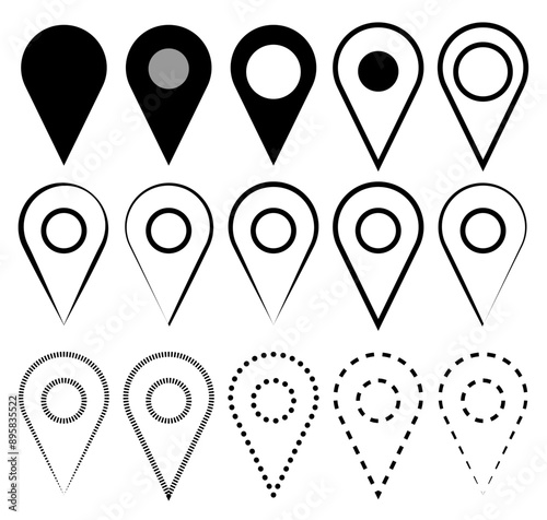 Location pointer pin or You are here marker sign symbol.