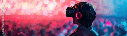 Person attending a virtual reality concert, highlighting the future of live entertainment photo