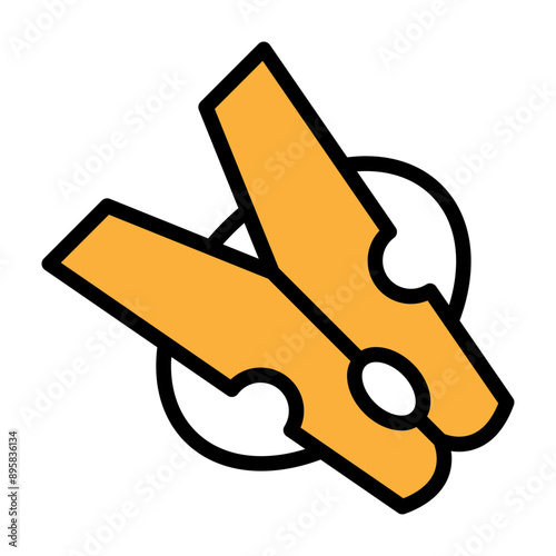 Clothes Peg Vector Filled Icon Design