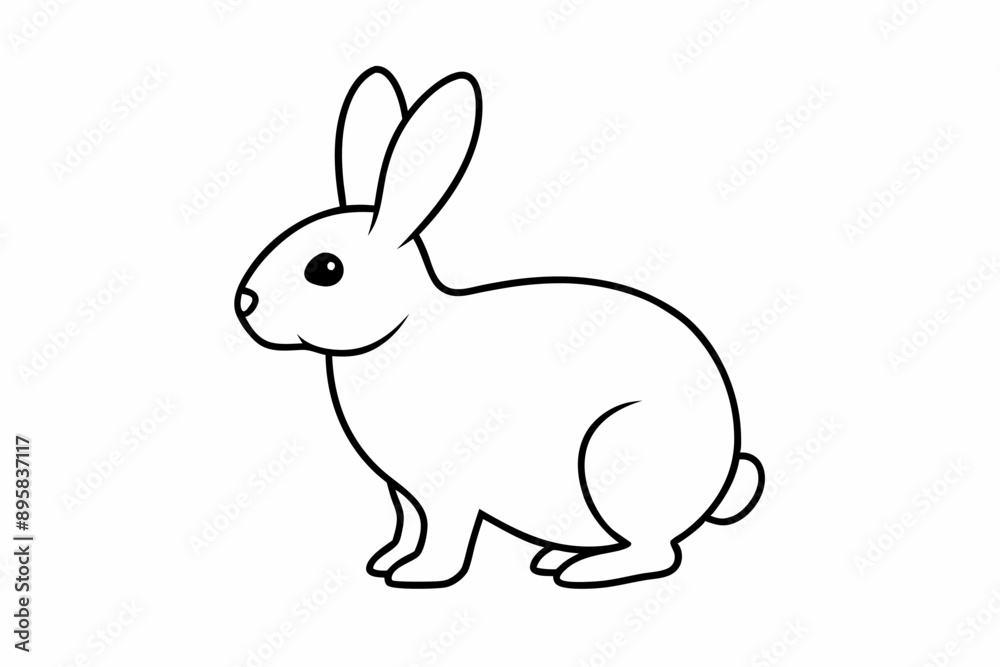 Funny Rabbit with White Background Vector Illustration, Cartoons, Clipart, and Line Art Design, Adorable funny rabbit vector illustration, perfect for cartoons, clipart, and line art designs