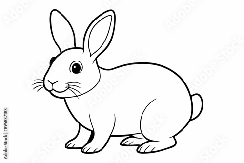 Funny Rabbit with White Background Vector Illustration, Cartoons, Clipart, and Line Art Design, Adorable funny rabbit vector illustration, perfect for cartoons, clipart, and line art designs
