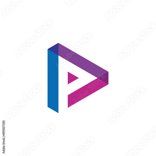 Free Download Geometric Play Symbol Letter P Logo design vector template - GFXLoad