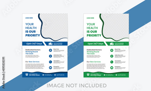 Professional medical flyer template design