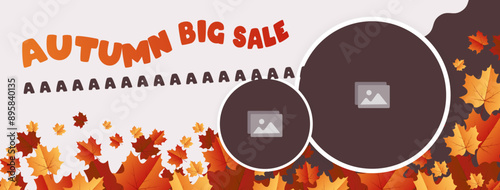 Autumn sale banner. Autumn discount sale for website, social media and advertising