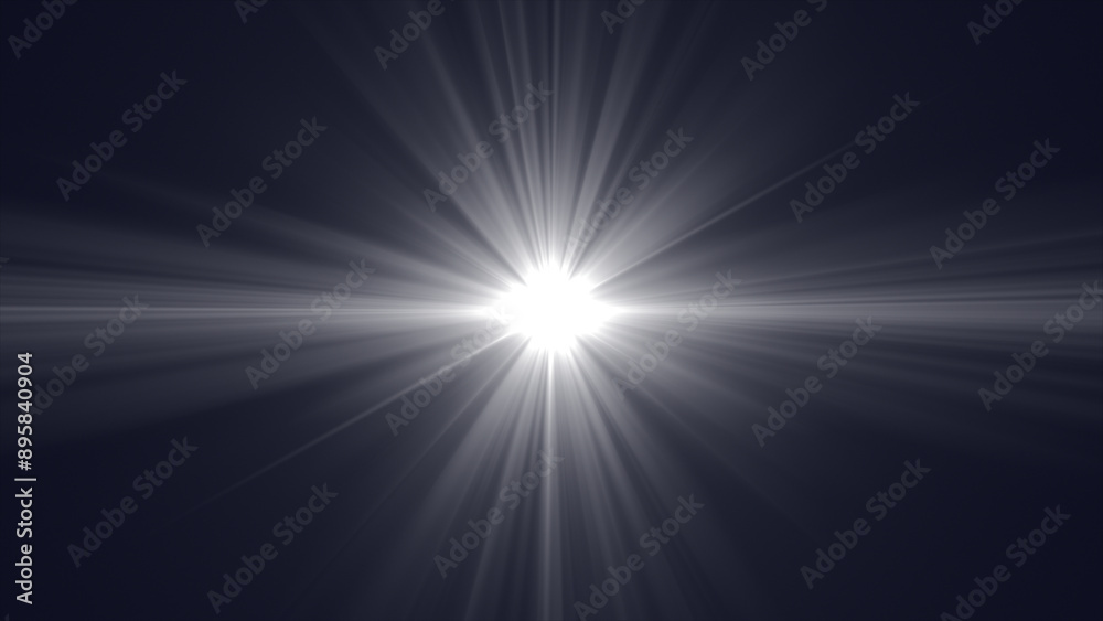 Fototapeta premium Bright white light source with rays coming outward, creating a luminous effect