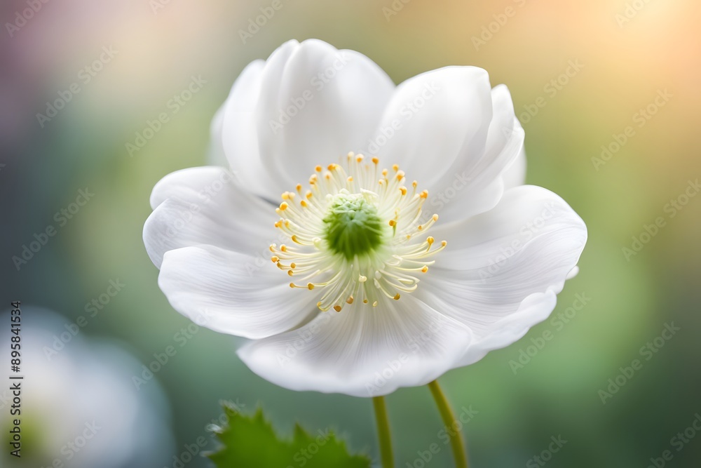 Japanese anemone flower vibrant bokeh background, AI Generated Japanese anemone flower vibrant bokeh background, AI Generated