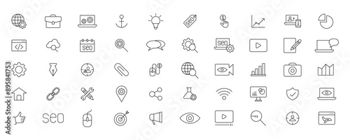 Education and Learning simple thin line icons set. Education, School, Learning, Book, study editable stroke icons