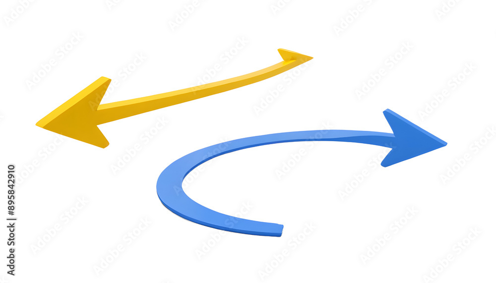 Blue and yellow arrow graph transparent PNG file no background, 3d arrow Blue and yellow arrow graph transparent PNG file no background, 3d arrow