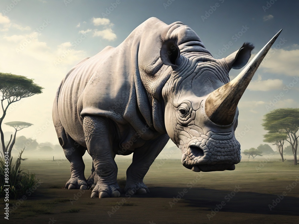 Fototapeta premium The Great African Rhinoceros