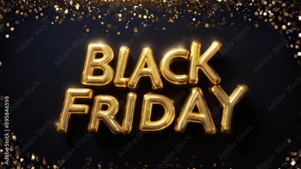 golden text BLACK FRIDAY on festive black background with golden sparkles, animation Black Friday, discount promotion, sale banner golden text BLACK FRIDAY on festive black background with golden sparkles, animation Black Friday, discount promotion, sale banner